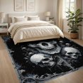 thumbnail image 3 of ODIKA 8'x10' Washable Area Rug Durable, Non-Slip Gothic Ghost Horror Skull Vintage Distressed Border Scroll Motif for Living Room, Under Sectional, Family, 3 of 7