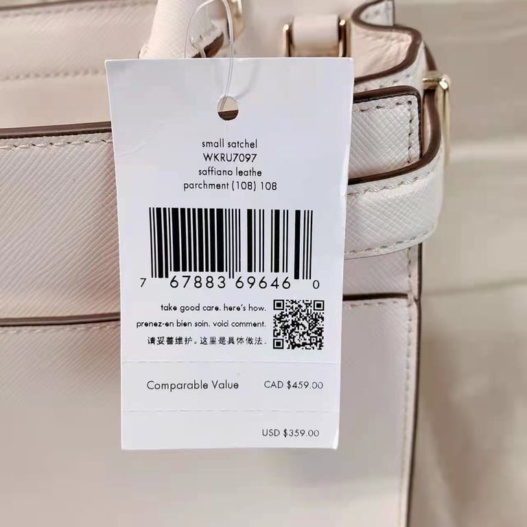 Kate Spade WKRU7097 staci small satchel in parchment - Walmart.com