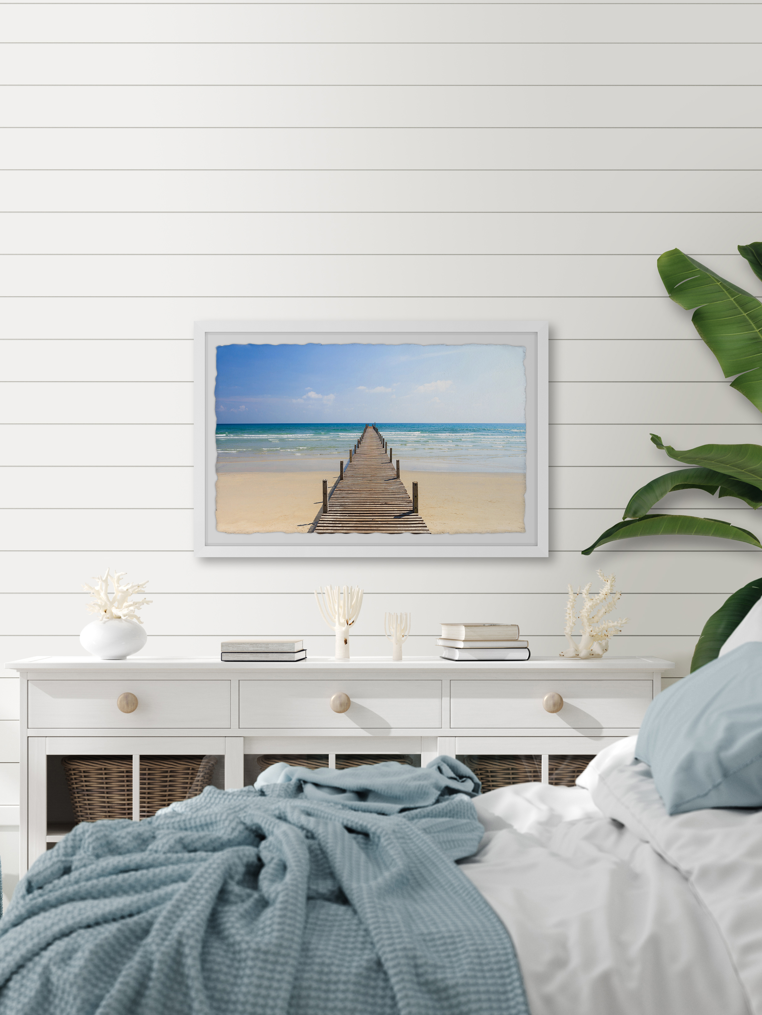 Marmont Hill Coastal Bridge Framed Wall Art, 12" x 18"