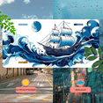 thumbnail image 5 of 1 Pcs 2D Flat License Plate Covers & Frames, Sailing Ship in Waves For Decorative Front, Waterproof For Decoration Aluminum License Plate Covers & Frames Cover For Men Women, 12" X 6", 5 of 7