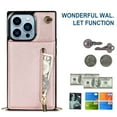 thumbnail image 5 of Case for iPhone 15 Pro Max Wallet Case, Crossbody Phone Purse with Card Holder for Women Girls, Zipper Classic PU Leather Flip Cover with Shoulder Strap for iPhone 15 Pro Max, Rosegold, 5 of 12