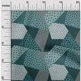 thumbnail image 1 of oneOone Cotton Jersey Dusty Teal Blue Fabric Dot|Check & Triangle Geometric Sewing Material Print Fabric By The Yard 58 Inch Wide, 1 of 4