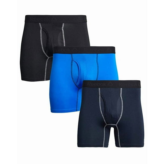 Reebok Performance Boxer Brief - 3 Pack, Navy Light Blue S