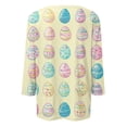 thumbnail image 3 of HAVUITYY Easter Bunny Sweater for Women – Soft 3/4 Sleeve Cotton Pullover with Cute Egg Print, Perfect Spring Going Out Top & Holiday Gift Idea, 3 of 5