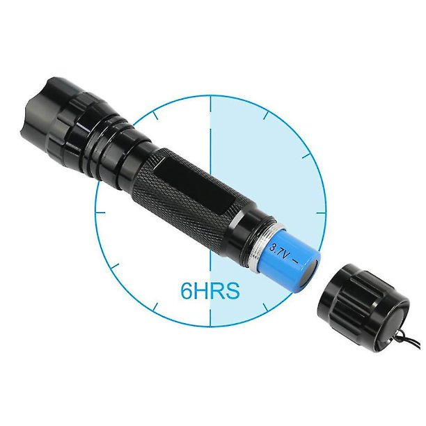 Linterna LED táctica, 1 modo de linterna, con interruptor de botón y riel de montaje 45, anillo de compensación lateral