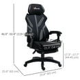 thumbnail image 3 of Vinsetto Gaming Chair, Reclining Computer Chair with Footrest, Black, 3 of 10