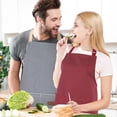 thumbnail image 7 of AOWOO Adjustable Apron For Men Women, Striped Kitchen Apron, 2 Pack Cotton Polyester Bib Apron, Cooking Apron With 2 Pockets for Bbq, Baking Restaurant, 7 of 7