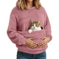 thumbnail image 2 of Stralyhd Unisex Hoodies Pet Holder Cozy Soft Kitten Puppy Holder Sweatshirt Fleece Warm Pet Care Hoodie Hooded Pet Carrier Pullover Pink M, 2 of 5