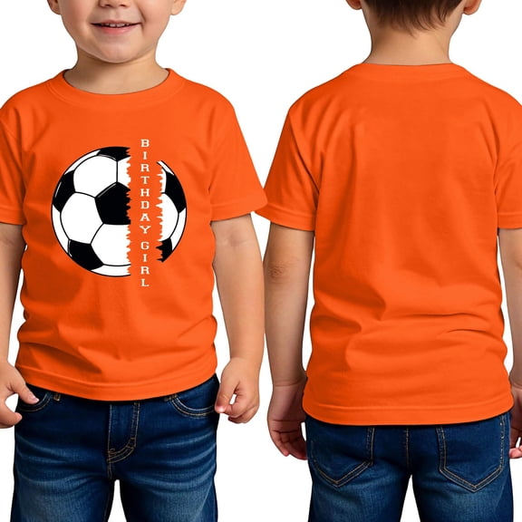 Ruyang Kids Girls Boys Athletic T Shirts Cute Soccer Print Round Neck Casual Short Sleeve Summer Lightweight Outdoor Sports Tee Tops