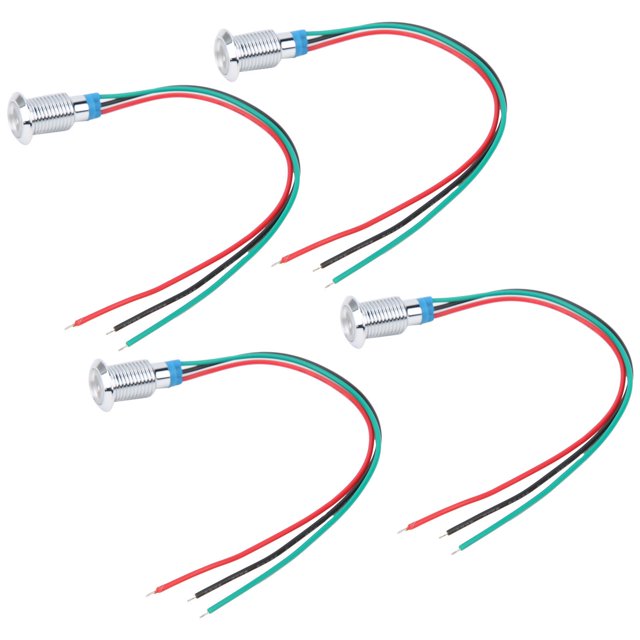 Mini LED redondo, 4 juegos de luces indicadoras redondas precableadas, precableadas, redondas, LE Ds, compactas y livianas
