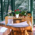 thumbnail image 2 of 1pc Bamboo Craft Balcony Flowerpot Rack Desktop Plant Pot Stand Storage Shelf, 2 of 3