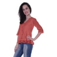thumbnail image 4 of Moomaya Womens Cotton Peplum Top V-Neck Cotton Tunic Ethnic Blouse, 4 of 7