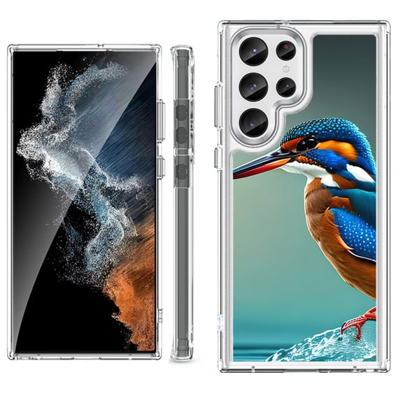 Shockproof Bumper Phone Case for Samsung Galaxy S23 Ultra 5G, by OneToughShield ® - Kingfisher