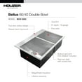thumbnail image 4 of Houzer Bellus 33 in Stainless Steel Topmount 1-hole 60/40 Double Bowl Kitchen Sink with Strainer and Grid - BCD-3322, 4 of 7