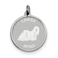 thumbnail image 1 of Sterling Silver Rhodium-plated Lhasa Apso Disc Charm QC2693 (26mm x 19mm), 1 of 2