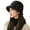 Black, variant on Diconna Women Wool Bucket Cap Plaid Bowknot Personalized Bucket Hats Fall Winter Sweet Basin Hat