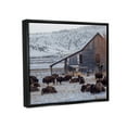 thumbnail image 5 of Stupell Industries Grazing Rural Bison Snowy Farmland Barn Scenery Photograph Jet Black Floating Framed Canvas Print Wall Art, Design by Jeff Poe Photography, 5 of 5