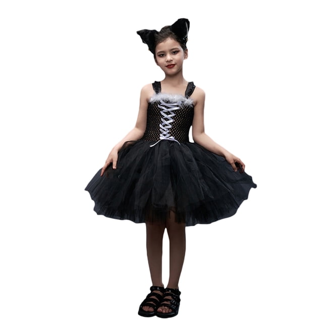 SAYOO Conjunto de Vestido para niña, Vestido de Patchwork de Tul Sin Mangas con Aro para el Cabello + Varita + Guantes para Cosplay Party Stage Show SAYOO Moda