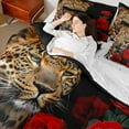 thumbnail image 4 of Feelyou 3D Leopard Animal Twin Bedding Sets 7-Piece, Romantic Red Rose Bedding Comforter Set, Wildlife Cheetah Animal Sheet Sets, Breathable Home Decor, 4 of 7