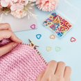 thumbnail image 3 of 72Pcs 6 Colors Heart Metal Stitch Markers Safety Pins Mixed Color Charms Crochet Baking Paint Iron Pendant Clothing Tag Knitting Stitch Markers, 3 of 8