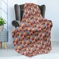 thumbnail image 4 of Animal Soft Flannel Fleece Throw Blanket, Modern Art Pattern for Lovers Circular Hexagonal Elements, Cozy Plush for Indoor and Outdoor Use, 60" x 80", Multicolor, by Ambesonne, 4 of 5