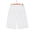thumbnail image 3 of REALiKUN Womens Summer Shorts Solid Elastic Waist Pocketed Casual Summer Beach Lightweight Short Pants White M, 3 of 8