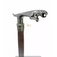 thumbnail image 2 of Jaguar Handle Wooden Walking Stick Cane Brass Chrome Finish Brown Sturdy wood., 2 of 3