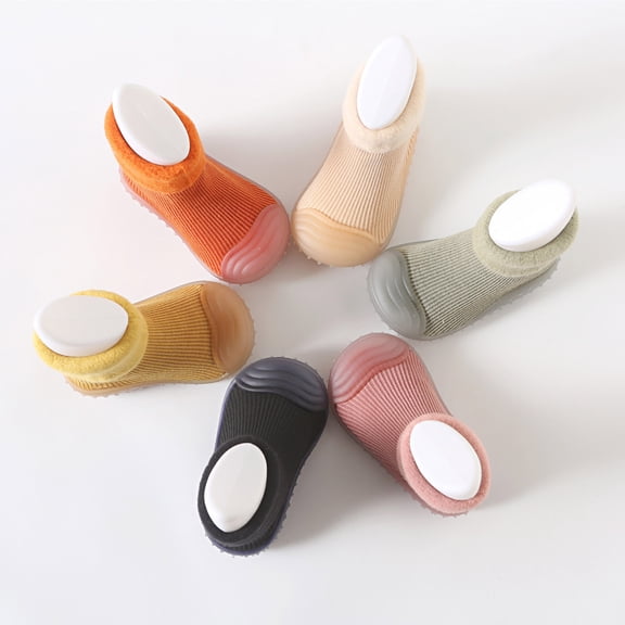 Cathalem Slip on Toddler Baby Socks Shoes Soft Soles Spring And Winter Walking Early Education Baby Snow 9 Toddler Girl Shoes Black 0 Months