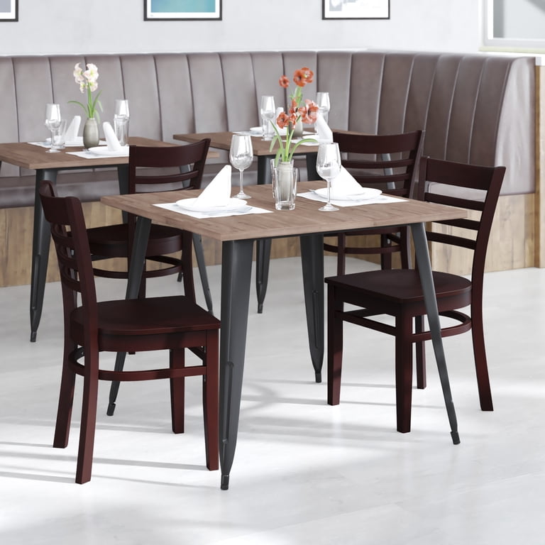 Flash Furniture Hercules Ladder Back Chair, Mahogany photo 3