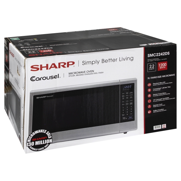 Sharp SMC2242DS 2.2 Cf Microwave 1200w 16" Turntable Sensor 10 Power
