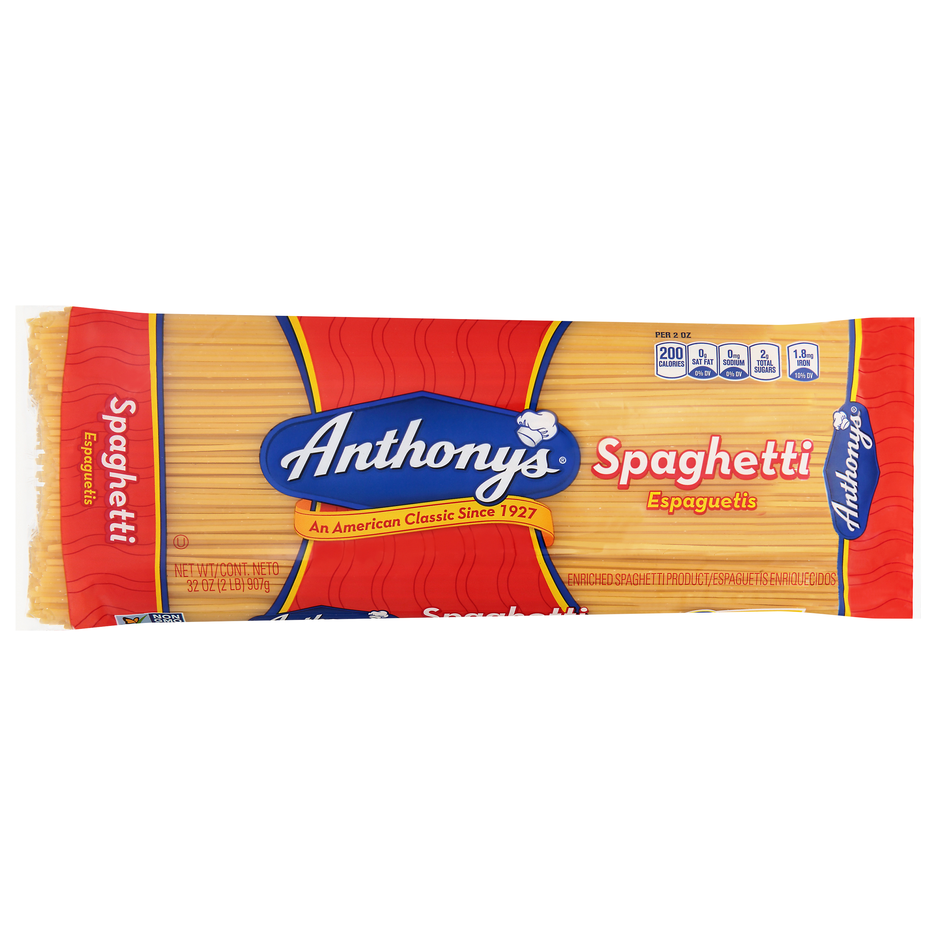 (4 pack) Anthony's Enriched Spaghetti Product, 32 oz