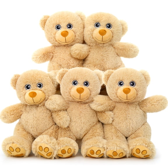 Muiteiur 5Pcs Teddy Bear Stuffed Animal 13.8" Brown Bear Plush