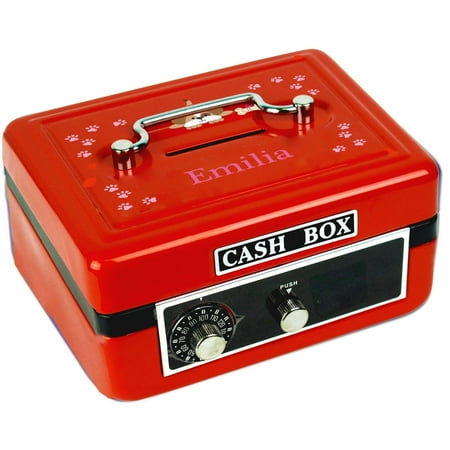 Personalized Pink Puppy Cash Box
