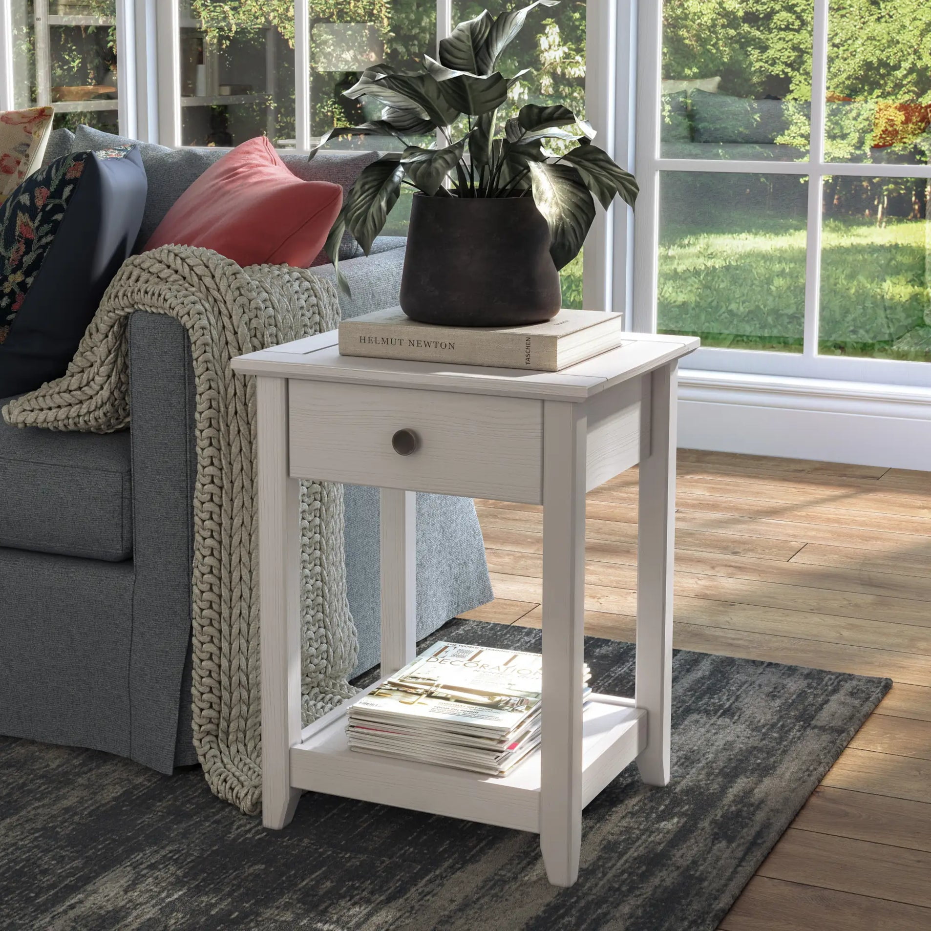 Grain Wood Furniture Greenport End Table - Brushed White