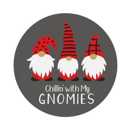 

Matuu Chillin with My Gonme for Cup Coasters Set of 6 Leather Coasters Desk Coasters for Office Measures 4” x 4” Round Shape