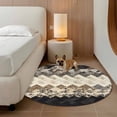 thumbnail image 3 of Brown Ethnic Round Rug 7ft Washable Circle Rugs Non Slip Southwest Zigzag Weave Boho Retro Geometric Large Area Rug Indoor Floor Carpet for Bedroom Kitchen Living Room Home Office Dining Room Nursery, 3 of 9