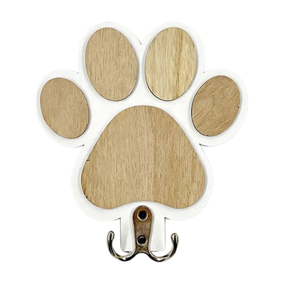 Dog Paw Leash Holder,Wooden Coat and Key Hook for Wall Mount Hanger Hook,Farmhouse Wooden Dog Paws Key Rack Accessories for Rustic Home Decor,Great Gifts for Dog Lover