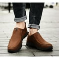 thumbnail image 4 of Men's Slip-On Loafers with Non-Slip Sole & Breathable - Slip-Resistant Traction Tread, All-Season Comfort Moccasin Shoes for Walking, Driving, Work & Casual Wear - Easy Slip-On Design, Brown Round, 4 of 9
