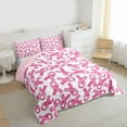 thumbnail image 3 of Manfei Kawaii Bow Ribbon Twin Comforter Set (2-Piece) Pink White Cozy Reversible Decor For Girls, 3 of 8