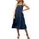 thumbnail image 2 of Sunloudy Vestido midi sin mangas para mujer, vestido de playa con volantes sueltos de color sólido sin mangas de verano Sunloudy  S M L XL, 2 of 7