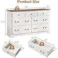 thumbnail image 5 of Merluxy Farmhouse 7 Drawers Dresser for Bedroom, Wood Chest of Drawers with Metal Handle, White, 5 of 10