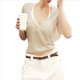 thumbnail image 3 of Suéteres de Cuello en V para Mujer, Informales, de Larga de Murciélago, Holgados, con Hombros Descubiertos, de Punto, para Cubrirse. Albaricoque L, 3 of 10