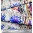 thumbnail image 2 of Soimoi Poly Georgette Fabric Leaves & Tropical Flower Print Fabric by The Yard 52 Inch Wide, 2 of 3