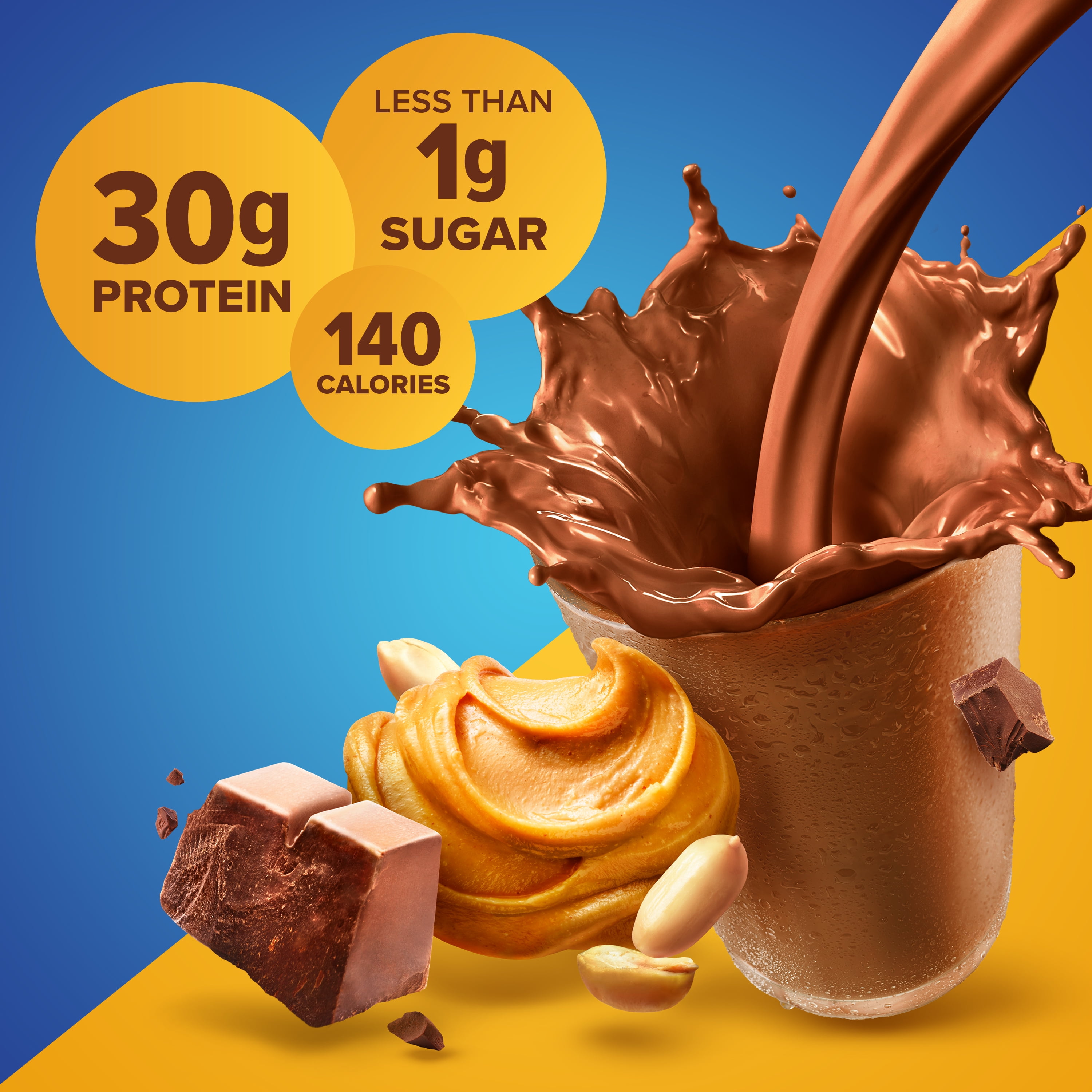 Pure Protein Chocolate Peanut Butter Complete Protein Shake, Gluten Free, 11 fl oz, 4 Ct
