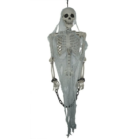 Talking Skeleton Prisoner Hanging Prop Halloween Decoration