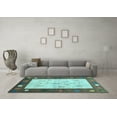 thumbnail image 3 of Ahgly Company Indoor Square Abstract Light Blue Contemporary Area Rugs, 7' Square, 3 of 4