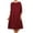 Burgundy, variant on Women's Plus Size Casual 3/4 Sleeves Basic A-Line Pleated Solid Midi Dress