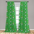 thumbnail image 5 of Ambesonne Soccer Curtains, Shoes Balls on Grass, Pair of 28"x95", Lime Green Yellow Black, 5 of 5