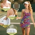 thumbnail image 3 of Psesaysky Trendy Workout Tennis Dress with Built in Shorts Square Neck Sleeveless No Bra Summer Athletic Dress Colorful Leopard Print, Size 2XL, 3 of 5