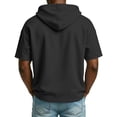thumbnail image 3 of CCRFTGI Short Sleeve Hoodies for Men Big and Tall Solid Hooded Sweatshirts Quater Zipper Drawstring 2026 Summer Shirt for Men Stylish Athletic Pullover Tops Black M, 3 of 8